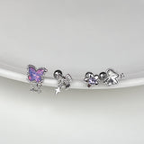 [SET] オーロラバタフライリボンピアス