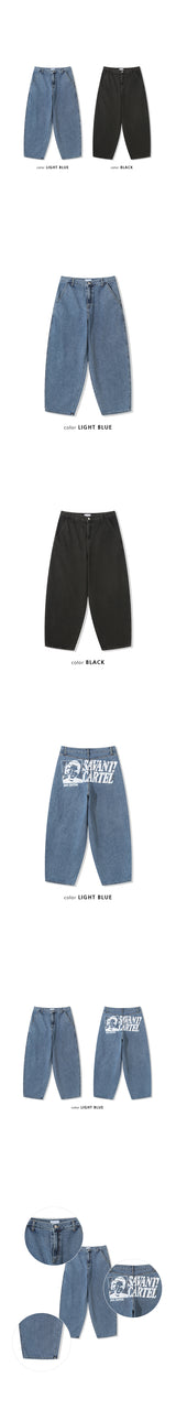 [Unisex] バックプリントバルーンワイドパンツ(2color)