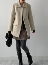 [wool95%] サンダーカラーウールハーフコート