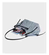 Vertical Stripe Denim Oversized Tote Bag
