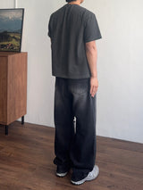 Crop Panel Pigment Half T-Shirt (4color) (No.974)
