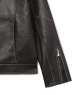 Bleed Washing Leather Biker Jacket