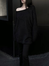 overfit mohair lips-neck knit (2color)