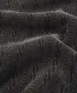Women’s Cable Knit Zip-Up Jacket Charcoal