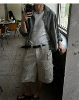 [Unisex] リネンクロップチェックシャツ ver.2(3color)