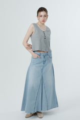 FULL DENIM LONG SKIRT_LIGHT BLUE