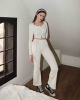 MODAL KNIT FLARE PANTS / CREAM