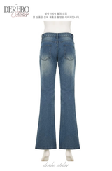 Roy Blue Dist Semi-Long Denim Pants