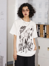 Chemical Girls Loose round neck semi-detachable short-sleeved T-shirt