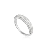 [Worn by Bvlgari Yujeong] Pave 925 Silver + Rhodium plating Dome Ring R051-02H