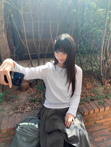 26SS★ [BAONHAUS]ソレアフラワーリブ長袖Tシャツ