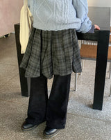 Cupid Check Banding Midi Skirt