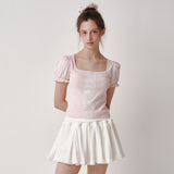 レースパフTシャツ(Pink)