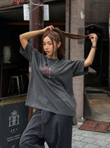 Crack star vintage pigment short sleeves