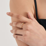 [Worn by Han Hyo-joo, SoYou, Bvlgari Min-young] Amazonite 925 Silver + 14k gold plating Adjustable Size Ring R045-01G-AM