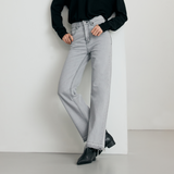 Warm grey semi wide jeans - SW004