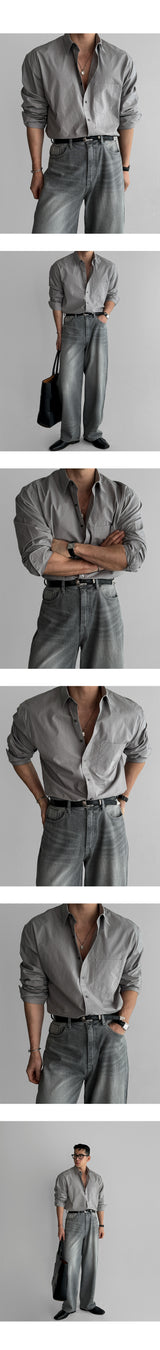 ベーシックコットンシャツ [gray]