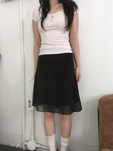 chiffon leopard skirt