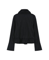 Ruffle Two Way zip-up - Black
