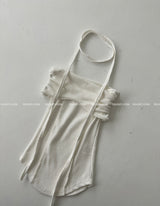 muffler strap set shirring tube top