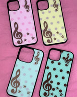 [made] Dot treble clef mint choco phone case (glass bumper)