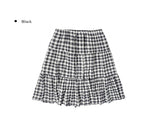Loven Check Banding Tiered Midi Skirt