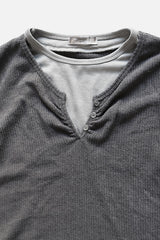 Angora button layered tee