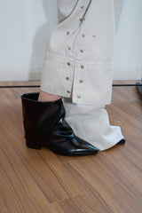 Snap Button Detail Slit Pants (Light Gray/2size)