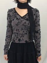 Floral cross-neck top