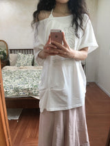 スタッズオフショルダーTシャツ