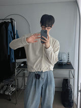 ASCLO String Crop V Cardigan (5color)