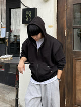 Hold rivet crop hooded zip-up