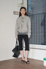 Button Line Hood Zip-Up (Melange)