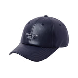 25SS VEGAN LEATHER BALL CAP NAVY