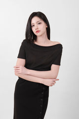 See-Through Ribbon Top Black