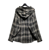 Allen crack check hood shirt