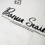 PEANUT STAIN - アクティブ カーシブ リンガー アイボリー ボクシー オーバーサイズド Tシャツ