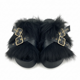 FUR PLATFORM SLIPPERS