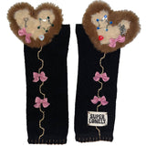 Heart fur warmer -brwon