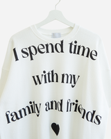Spend Lettering Waffle Long Sleeve
