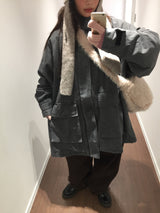 Shearling Overfit Cotton Field Jacket (2 Colors)