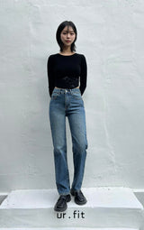 STRAIGHT FIT DENIM PANTS code 18317