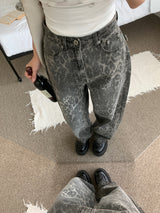 Wild High-Waist Leopard Wide Long Pants (One Color)