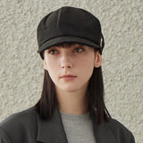 VA Stud Easy Fit Newsboy Cap / Black