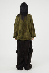 Soft corduroy wide cargo banding pants