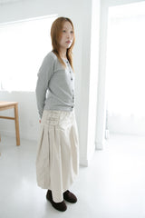3 belt wrap cotton skirt(3colors)