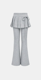Pleated Layered Bootcut Pants