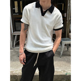 [S/S] カラーリングオープンカラーマッスルハーフニット (2color)