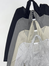 Shirred halterneck layered T-shirt