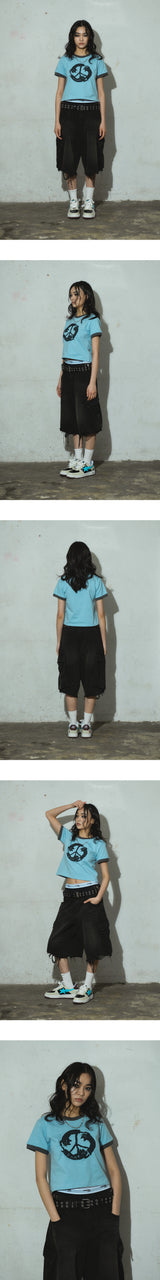パーフェクトピースリンガークロップTシャツ_スカイブルー